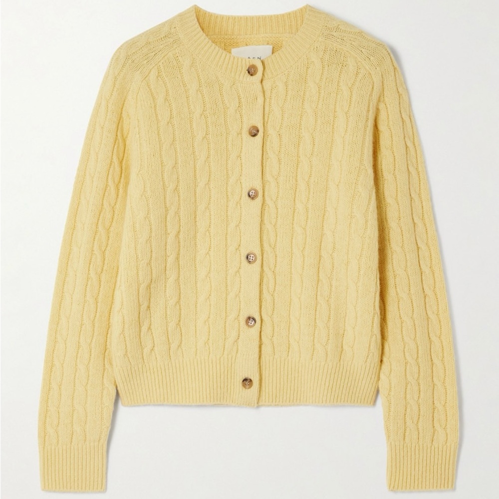 Doen Yellow Cable Knit Cardigan - Picture 2 of 11